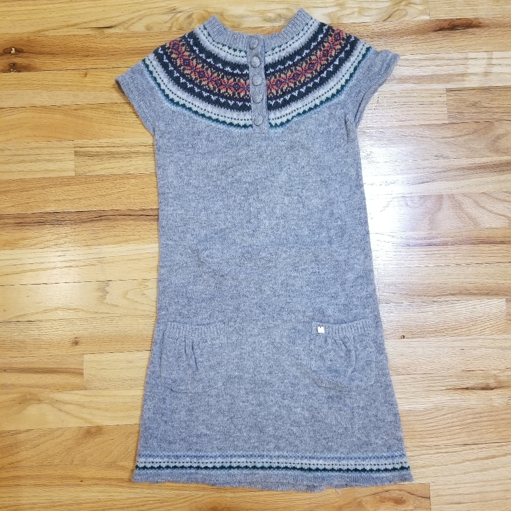 Who. A. U. Korean Brand short sleeve long tunic gray holiday sweater heather